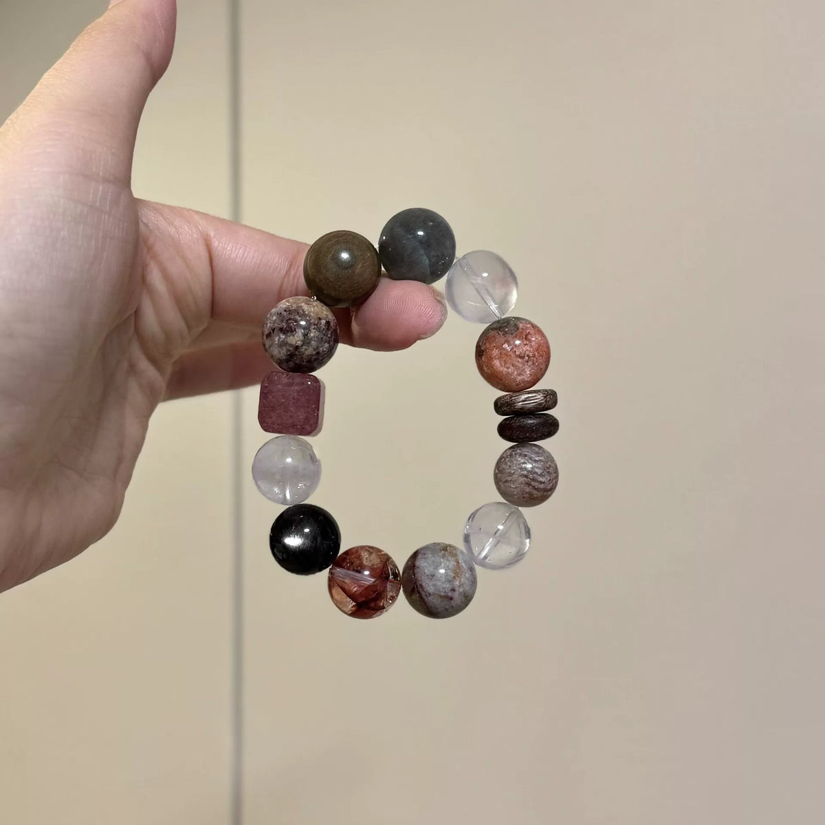 Mixed Gemstone Beaded Bracelet 12mm