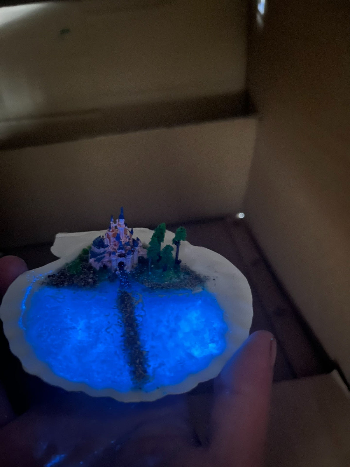 Glowing Castle Seashell Diorama Miniature