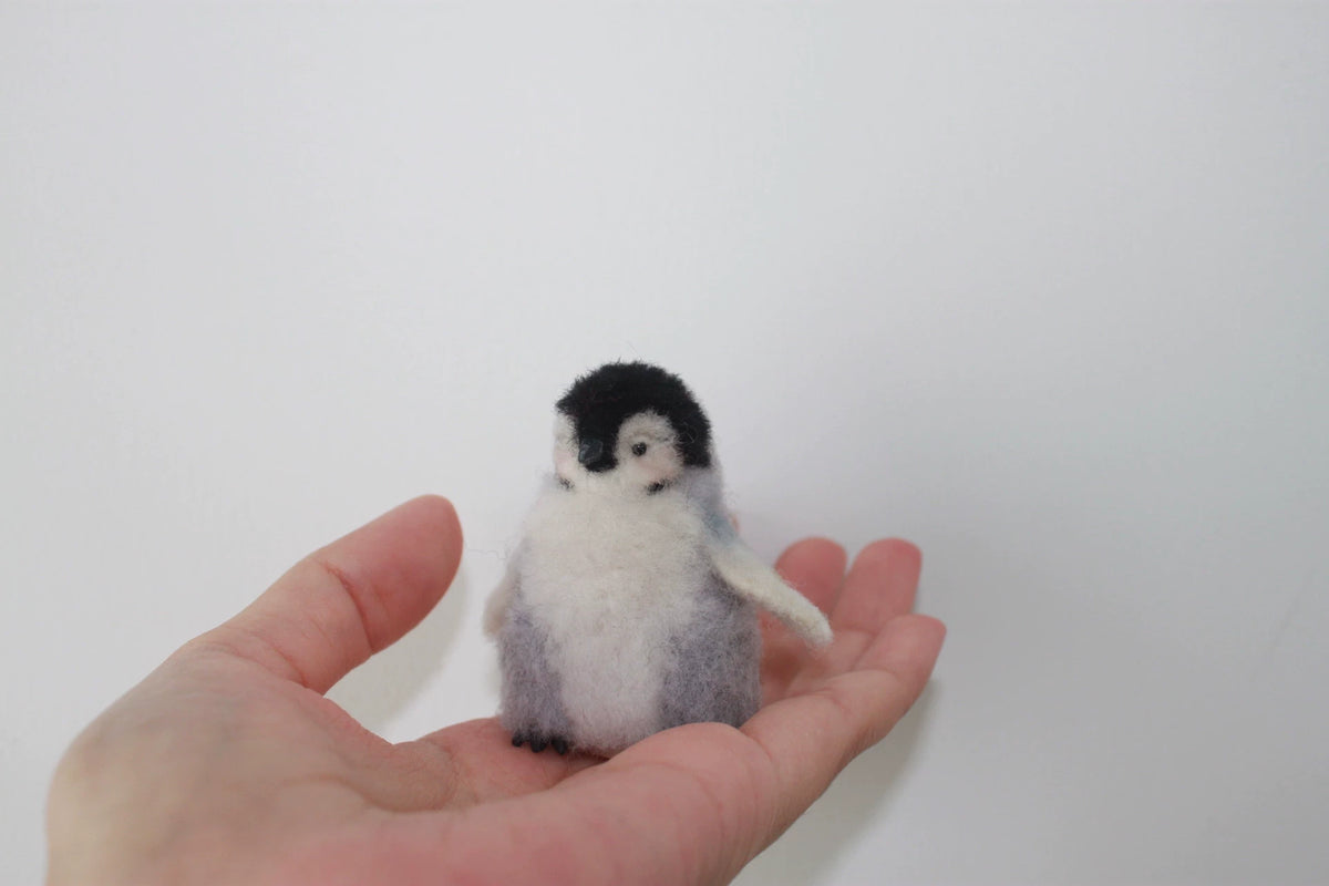 Handmade Wool Felt Penguin Figurine
