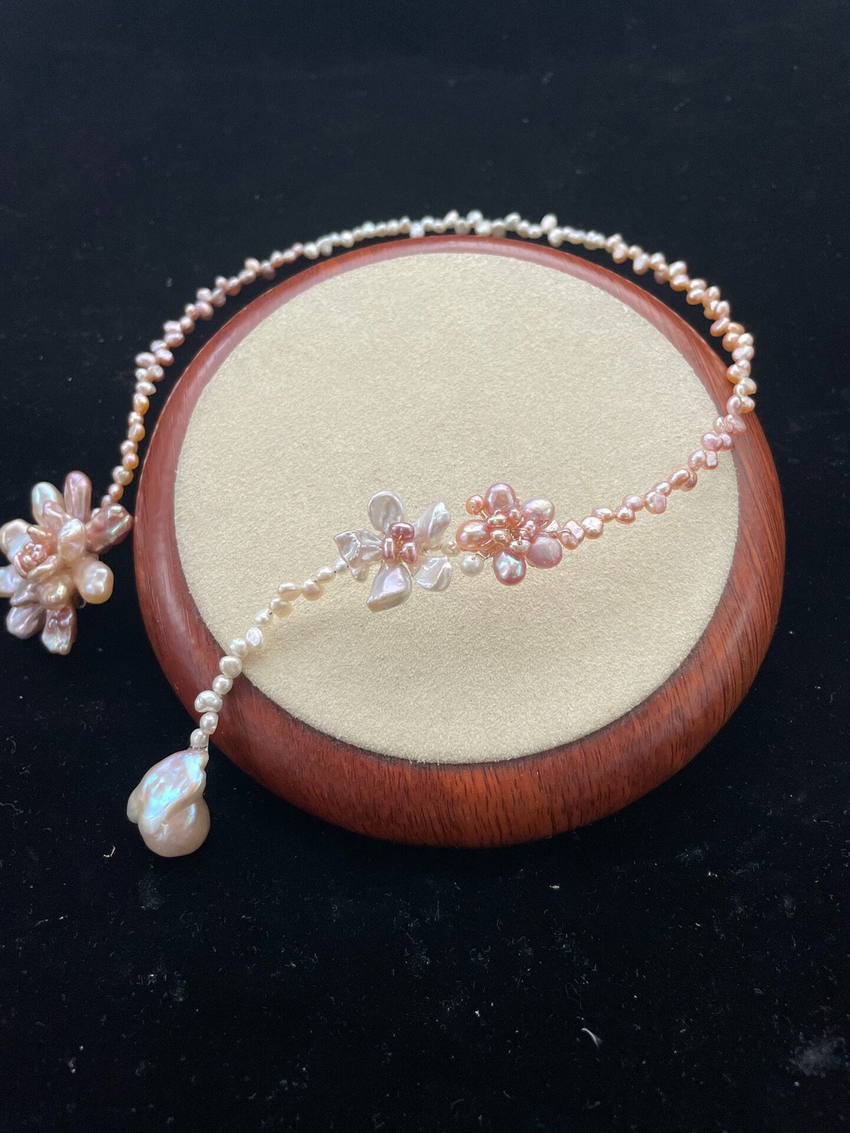 Baroque Pearl Floral Choker Necklace