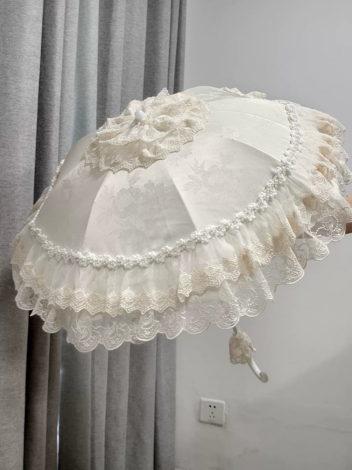 Ivory Lace Trim Lolita Parasol 36cm
