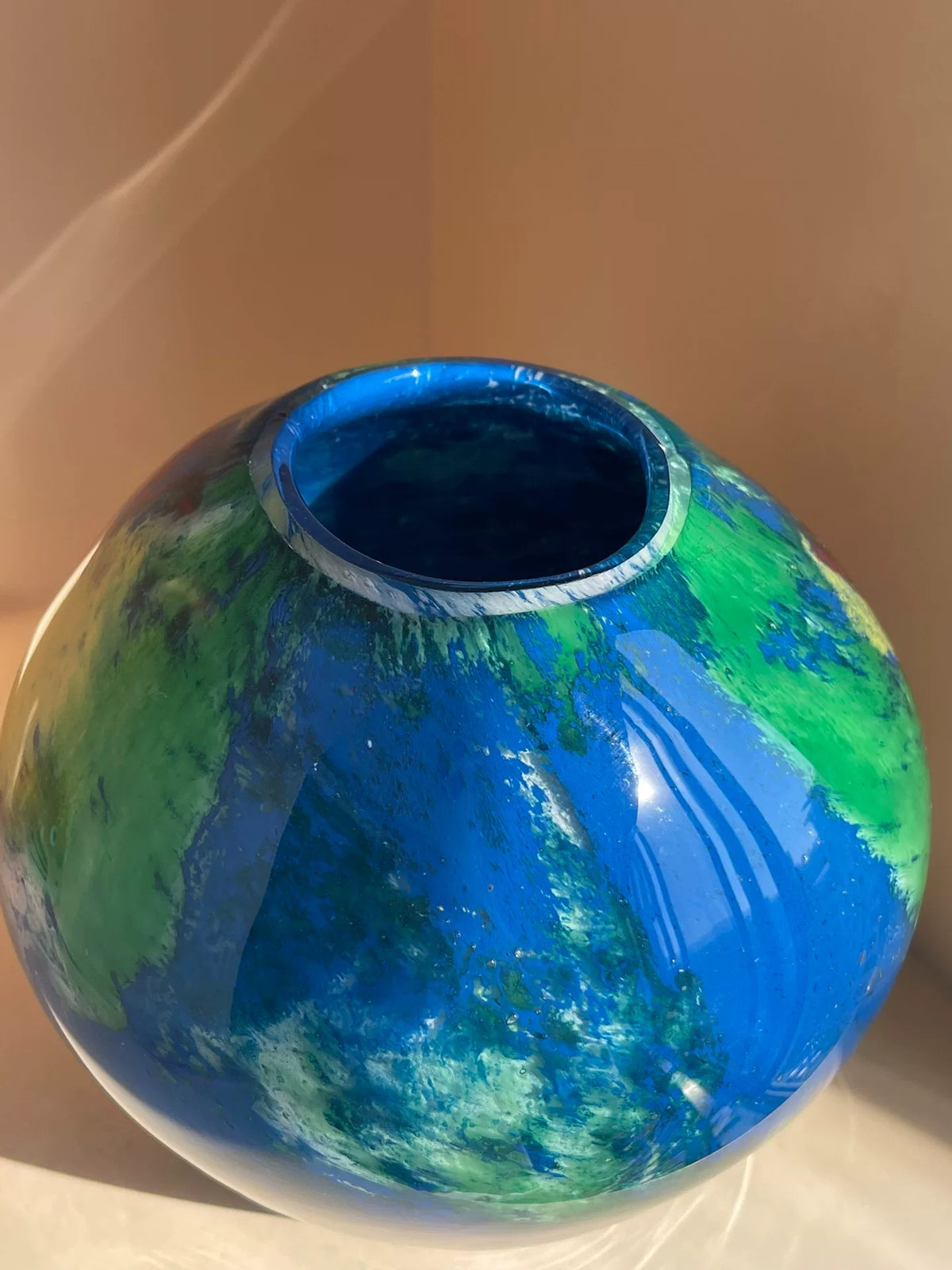 Multicolor Art Glass Globe Vase 15 cm