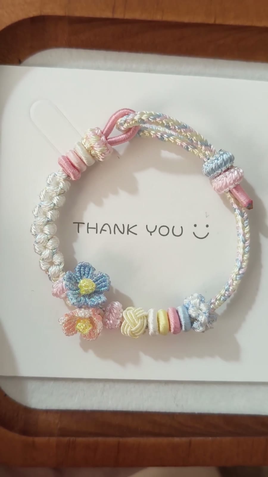 Pulsera de Cordón Trenzado a Mano Degradado Rosa y Azul