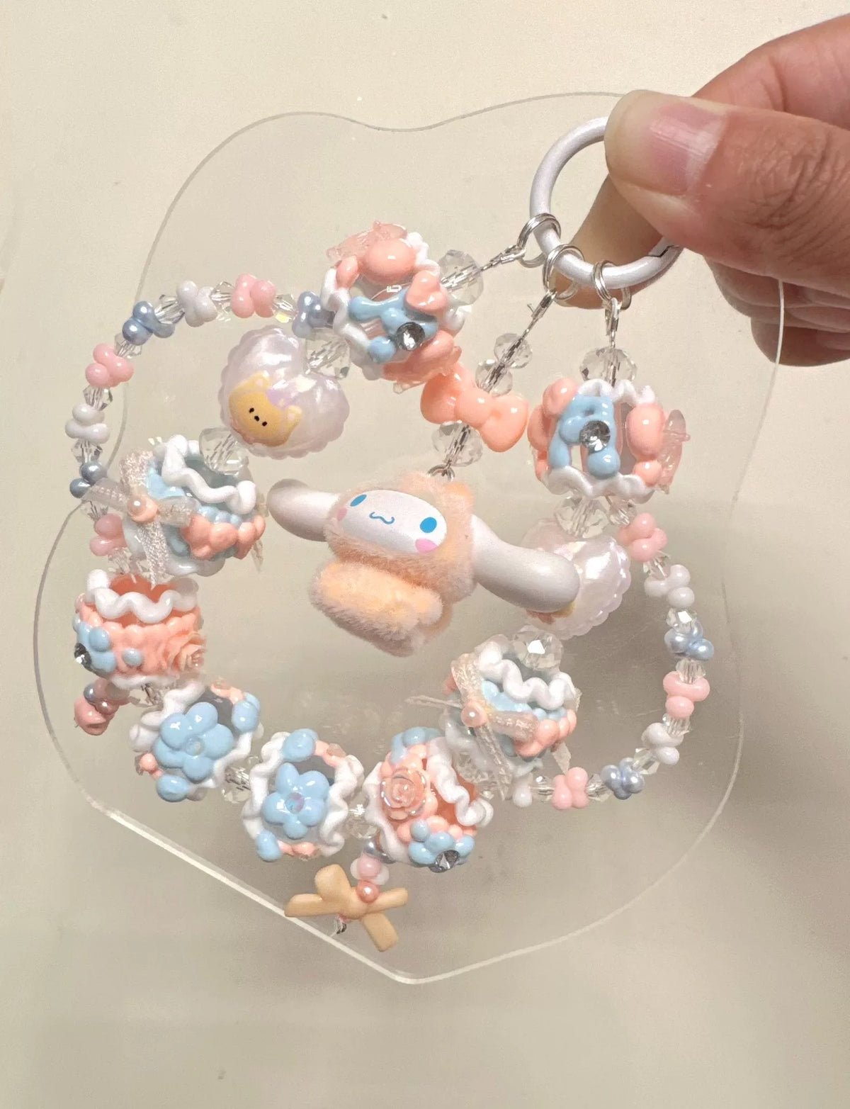 Sanrio Plush Beaded Phone Charm Keychain
