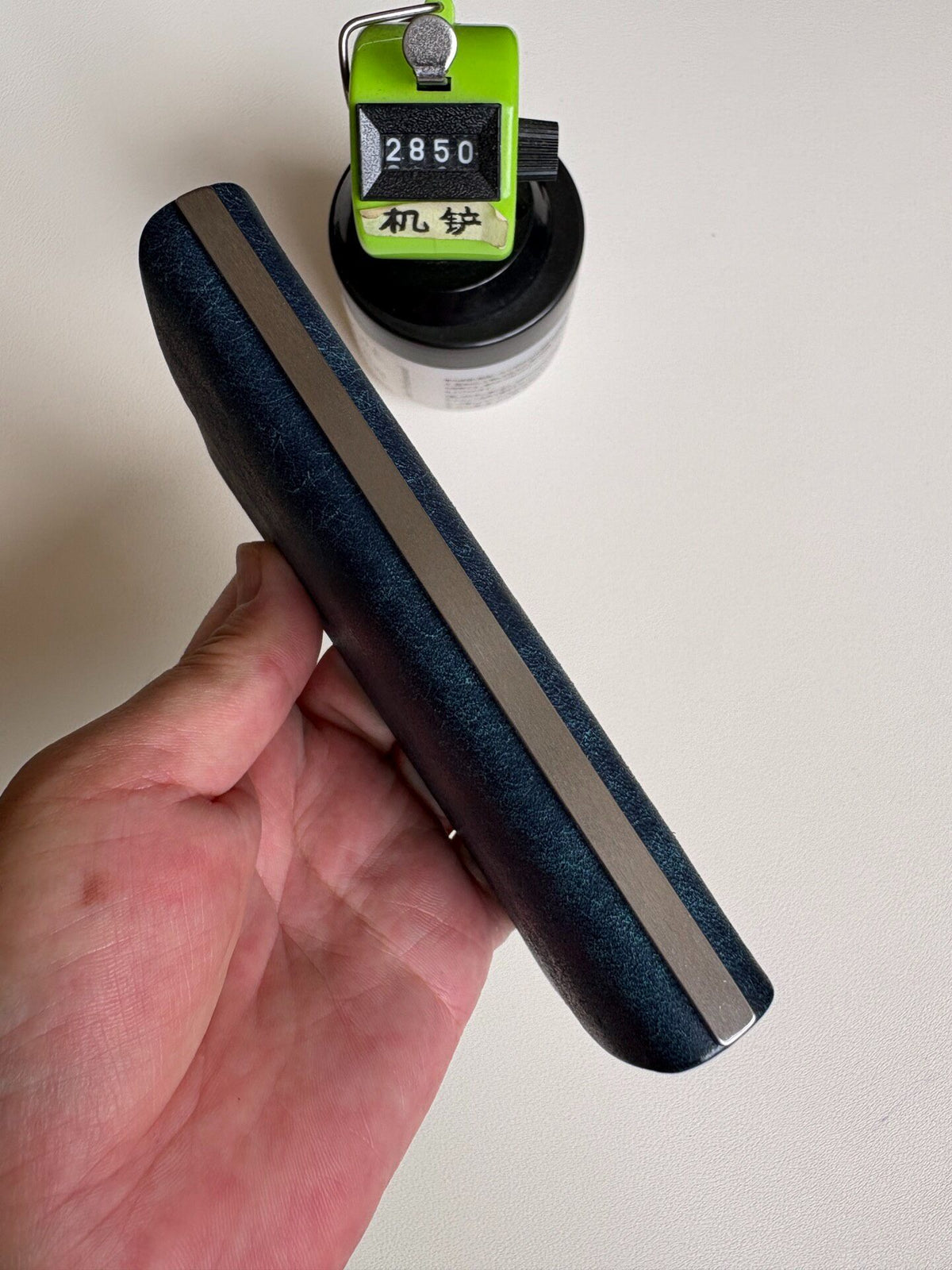 Pueblo Leather Five Ring Binder Denim Blue