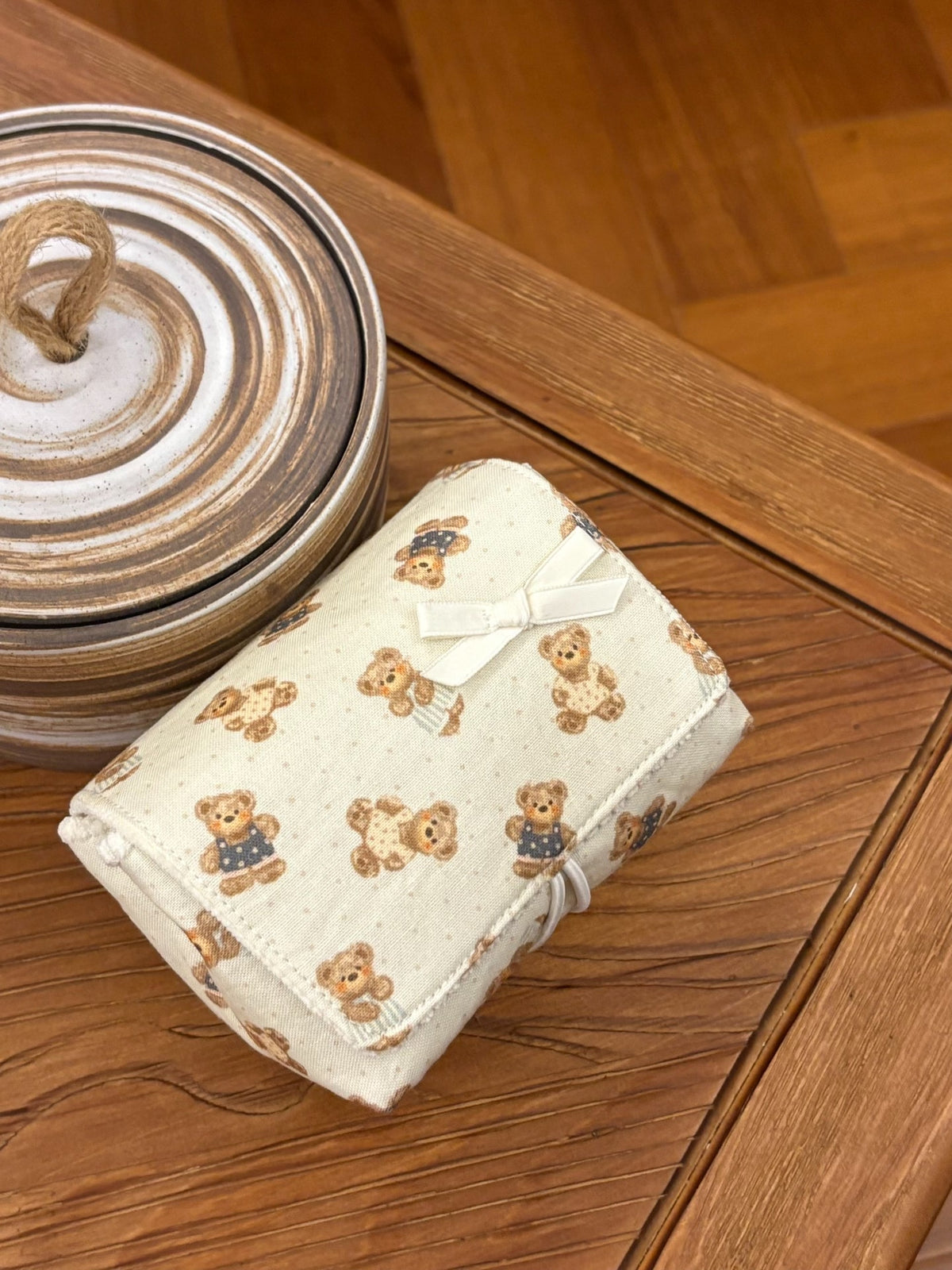 Teddy Bear Double Layer Camera Storage Pouch