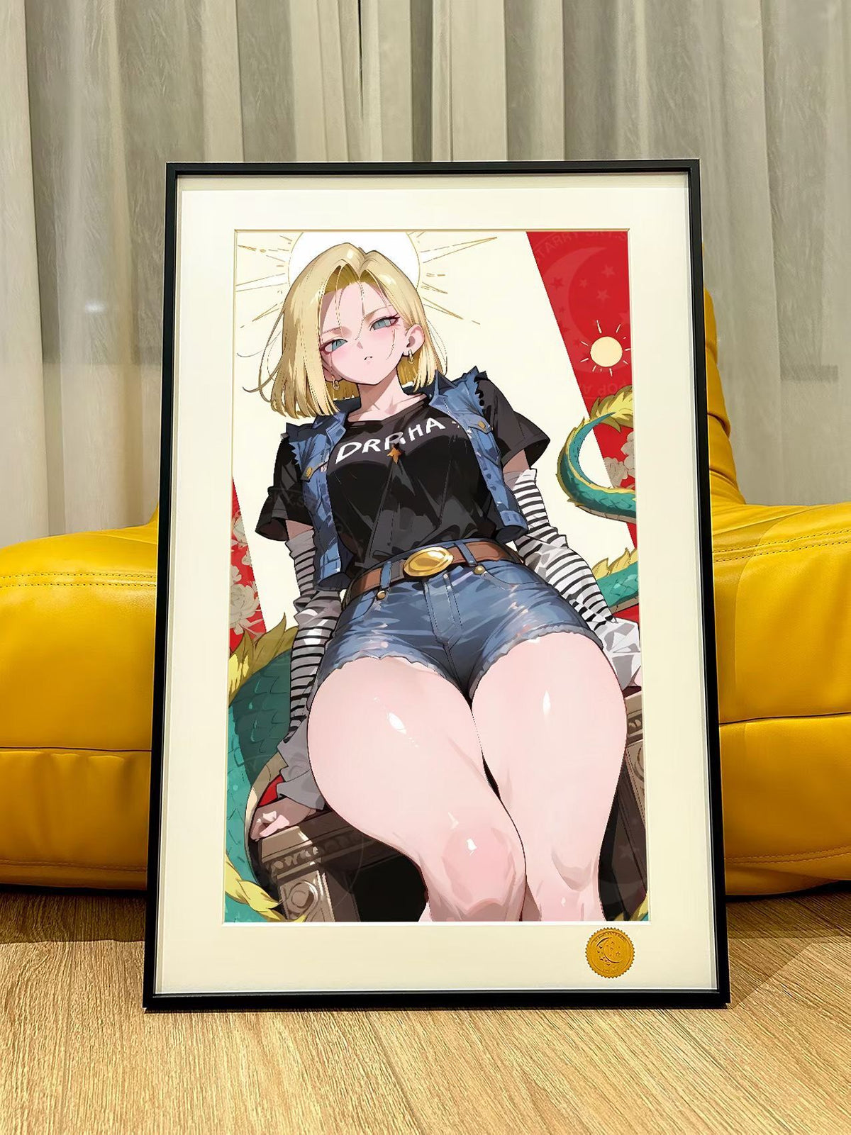 Framed Dragon Ball Android 18 Art Print