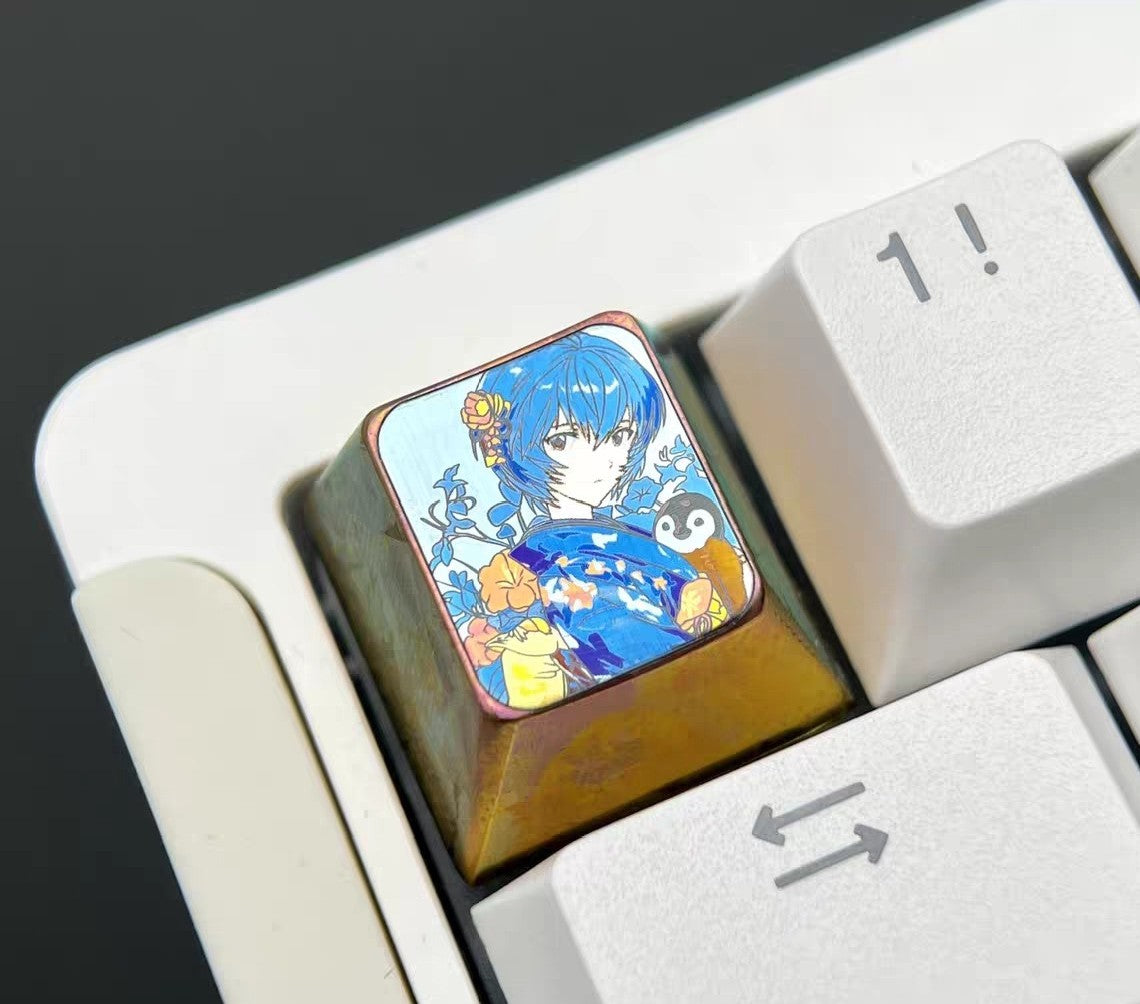 EVA Asuka Rei 1u Titanium Alloy Artisan Keycap