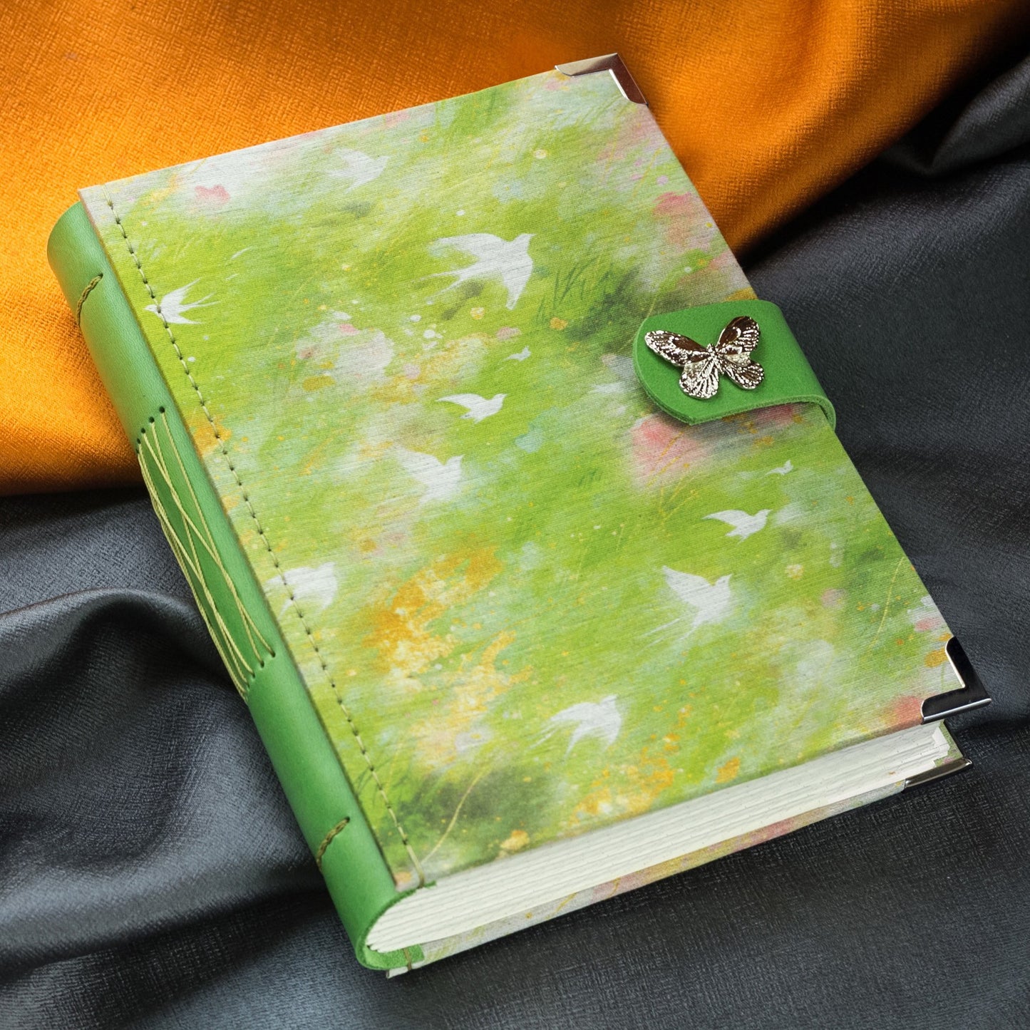 400-Page 120gsm Blank Notebook with Metallic Butterfly Clasp