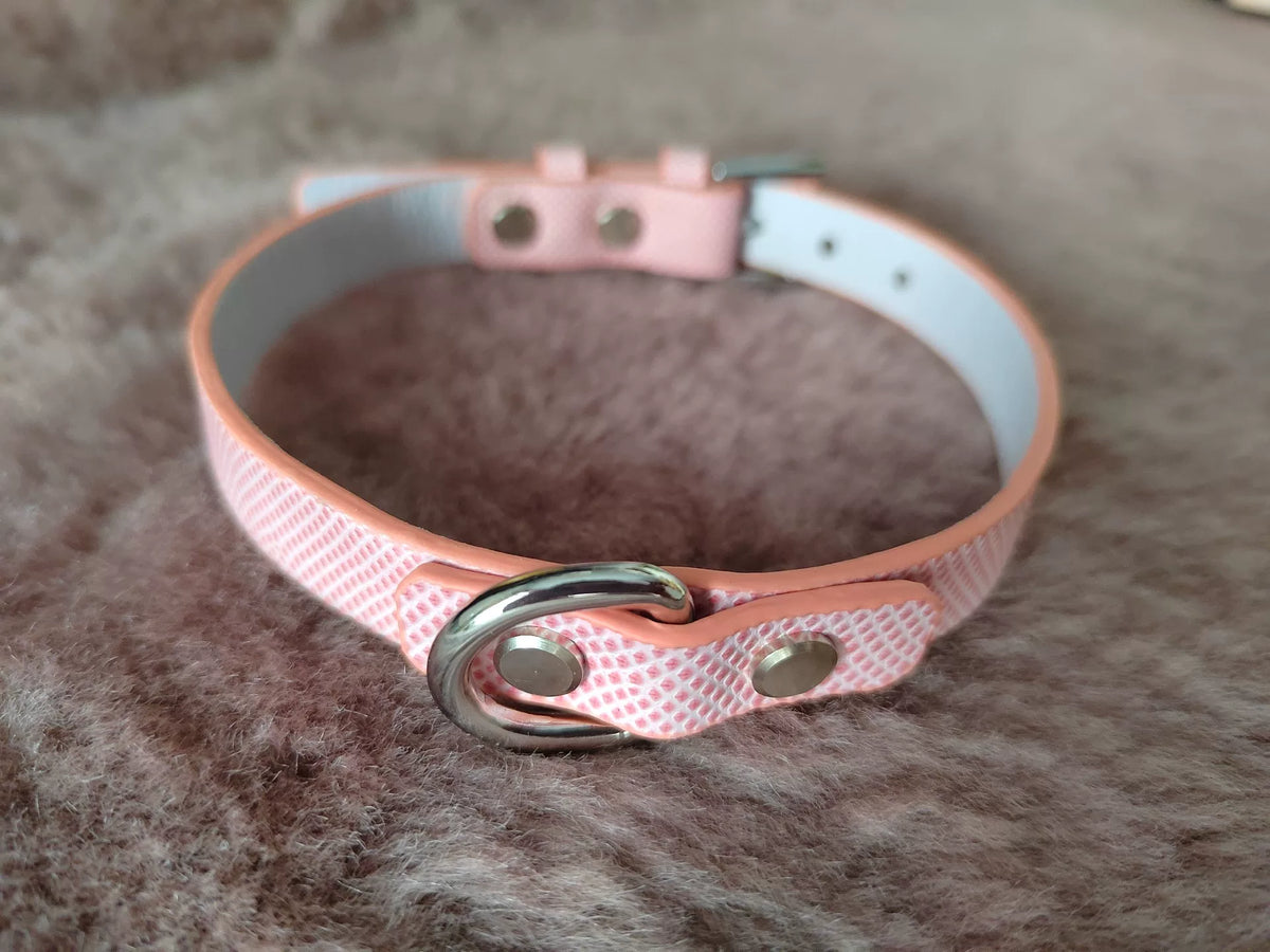 Pink Sand Snake Skin Pet Collar
