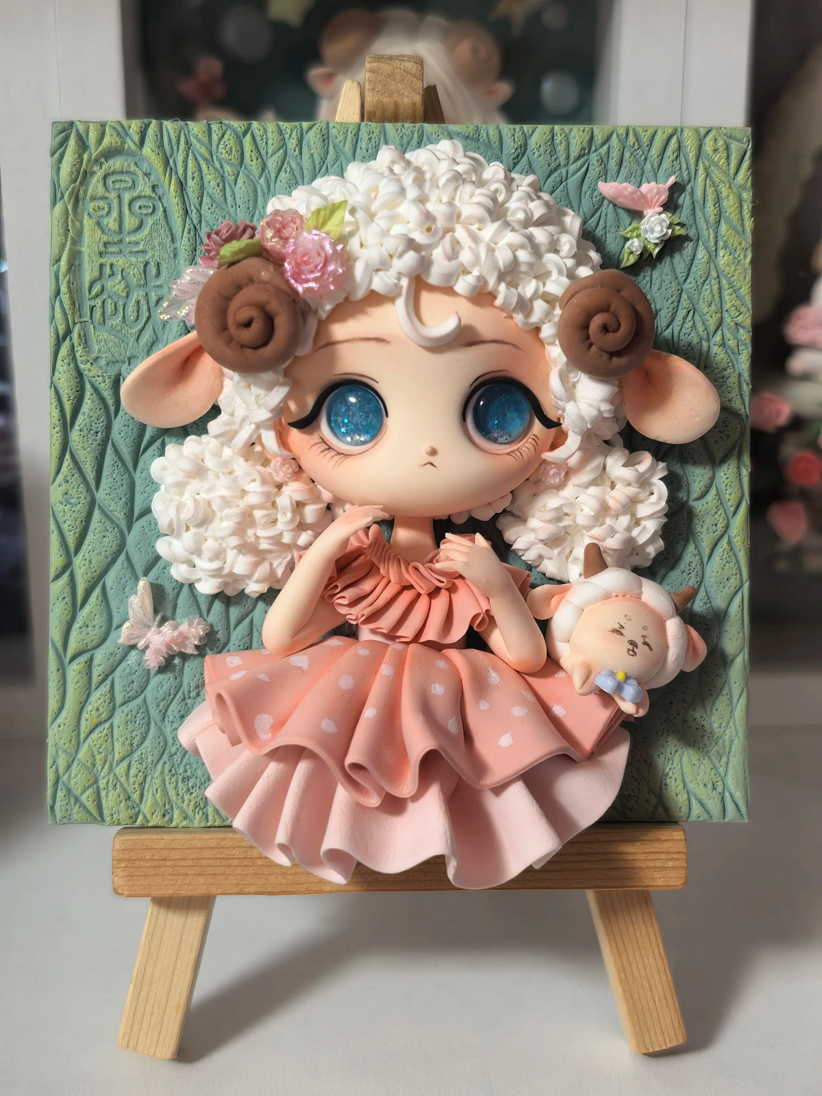 Handmade Lamb Clay Decorative Frame 10 cm