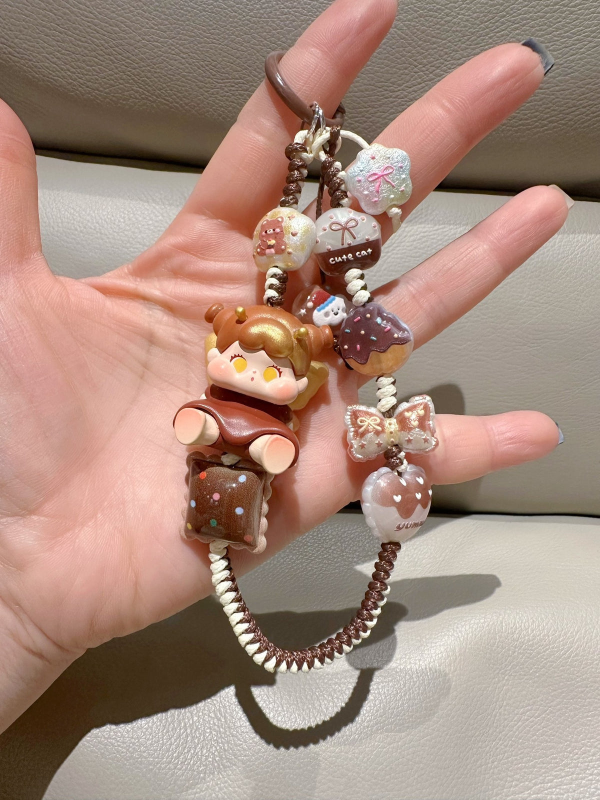 QOQO Maillard Brown Phone Chain Keychain Charm