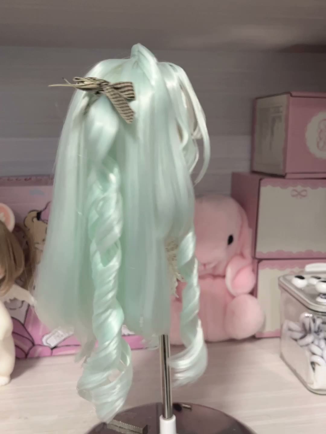 Mint Green Twin Tail Doll Wig