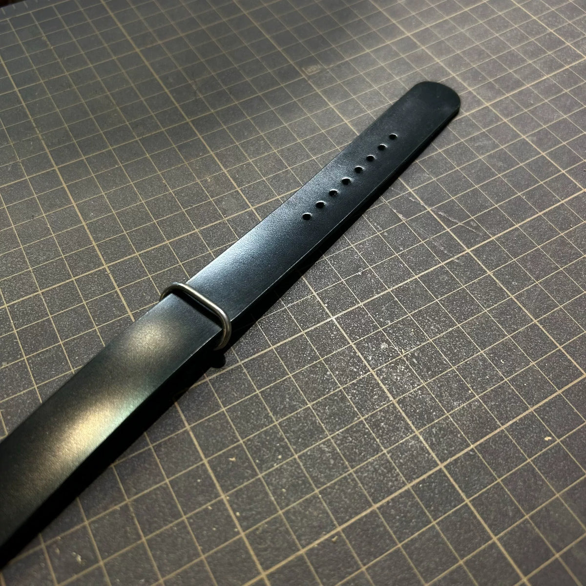 Black Leather NATO Watch Strap