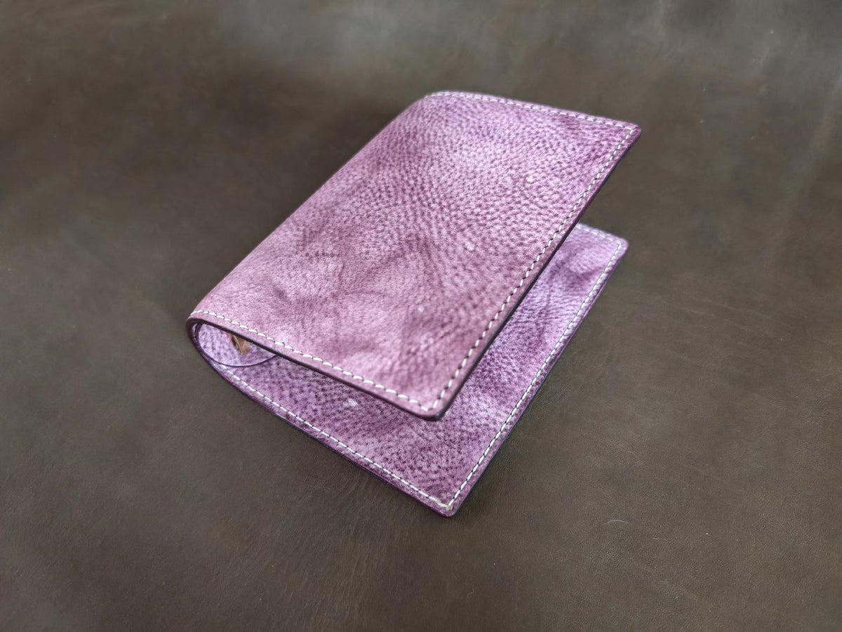 Handmade Purple Leather Ring Binder Cover