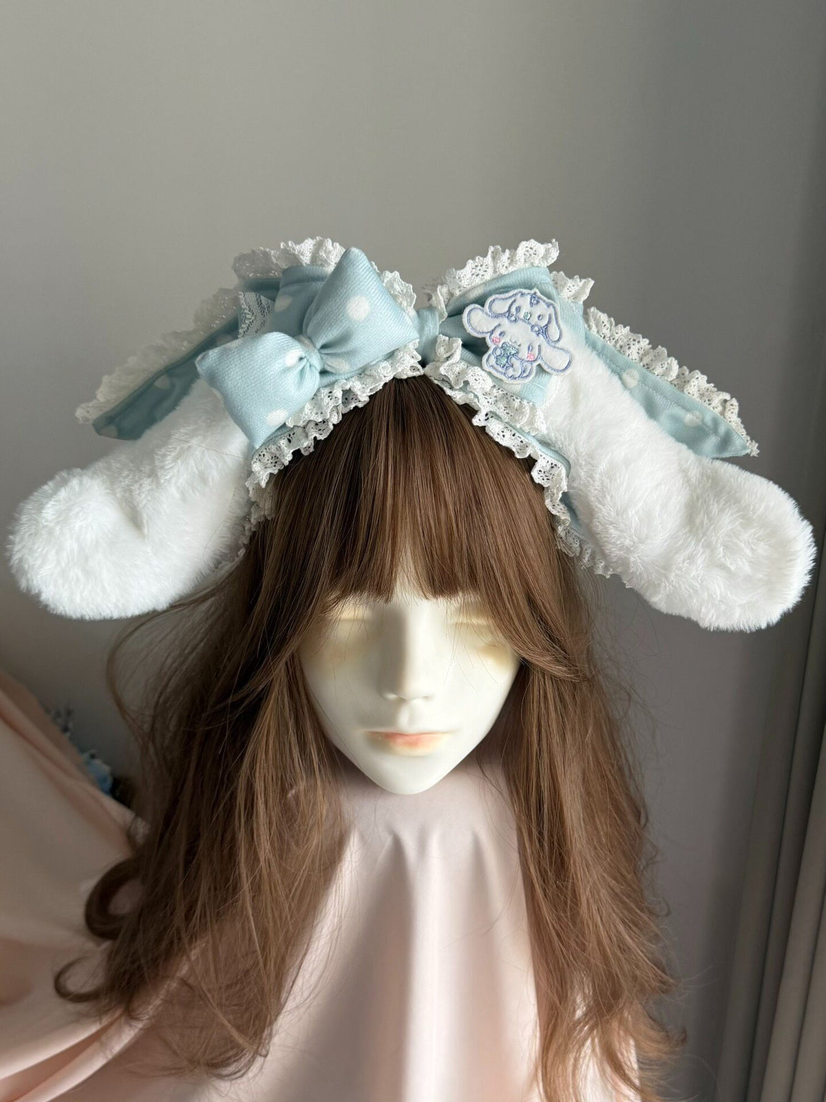 Arco Lolita Cinnamoroll com Orelhas de Cachorro Removíveis