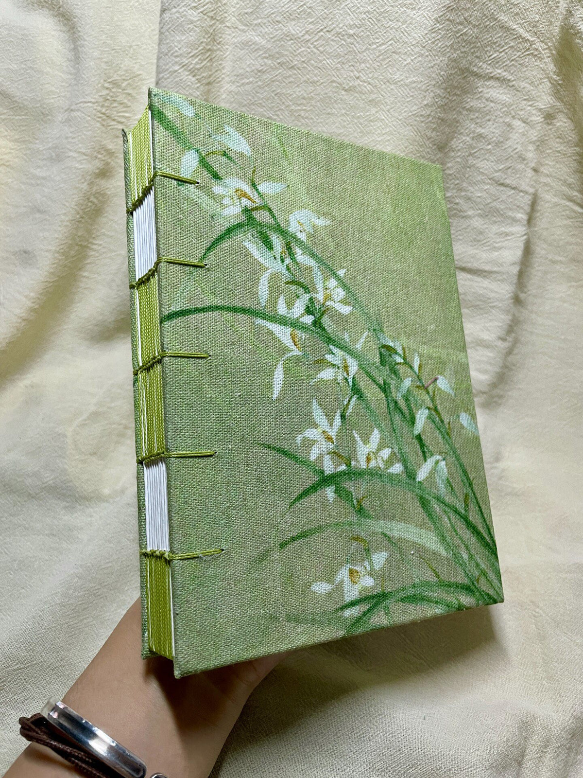 Handmade Notebook Chinese Orchid Fabric Cover
