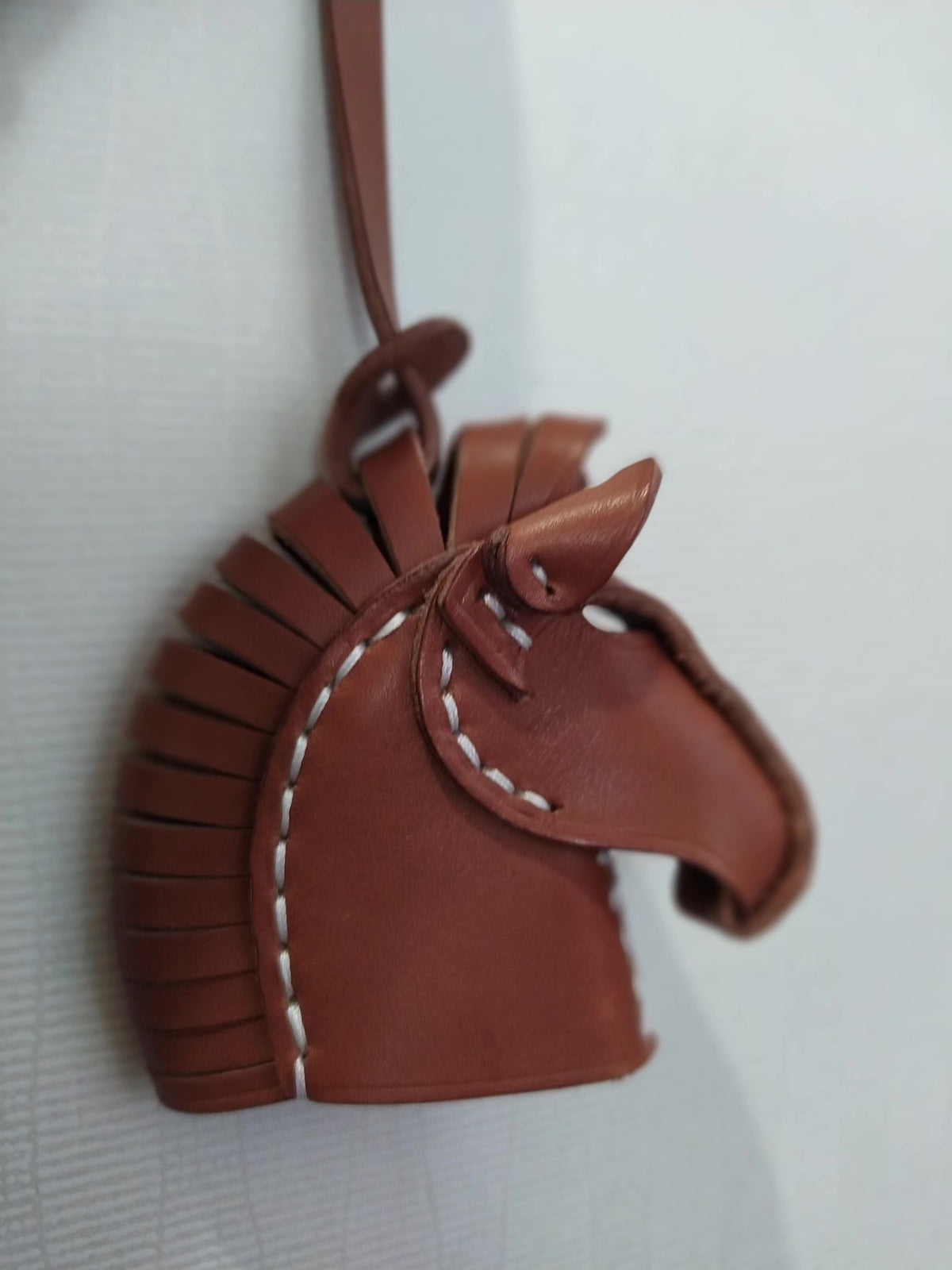 Porte-clés en cuir tête de cheval artisanal