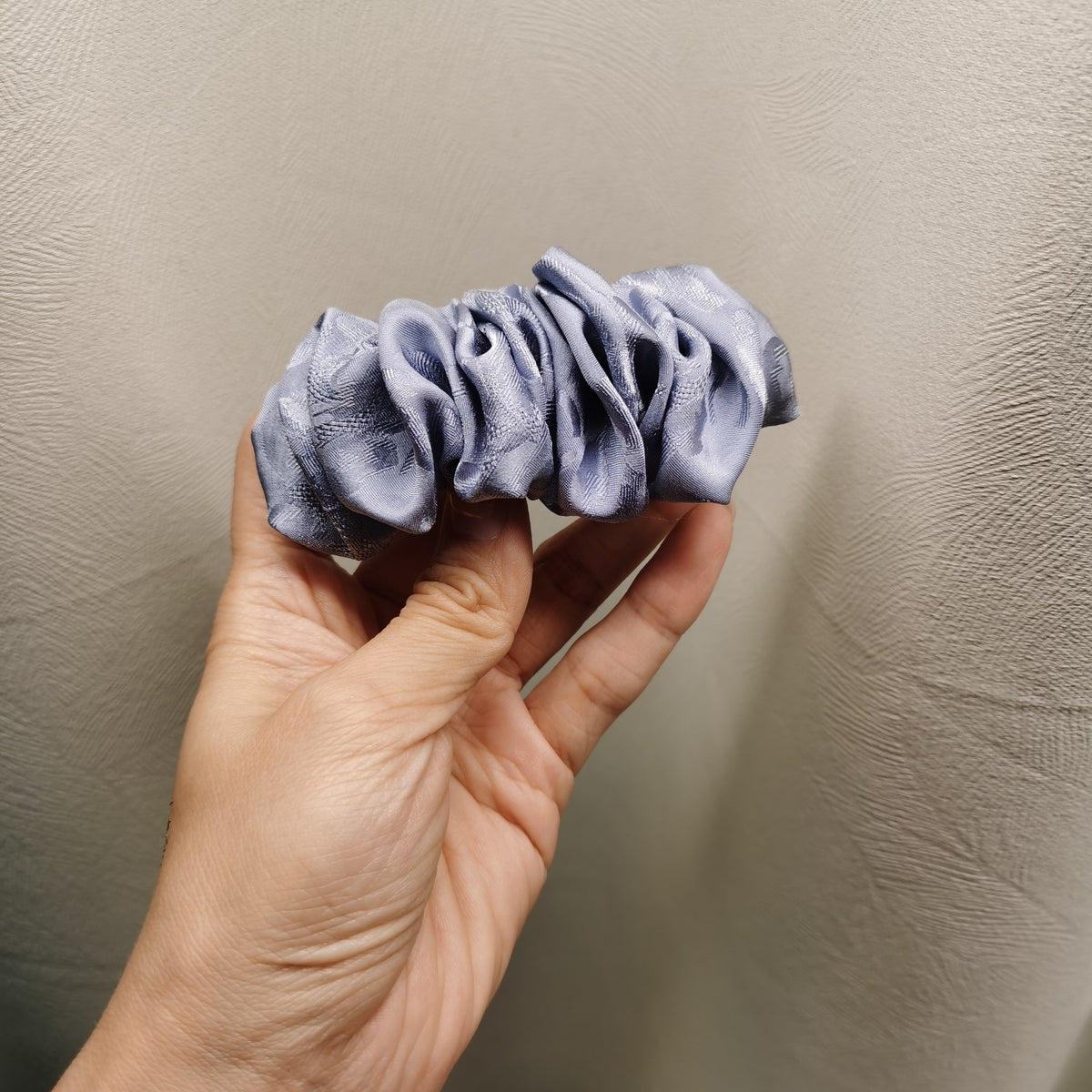 Morandi Blue Silk Caterpillar Hair Clip