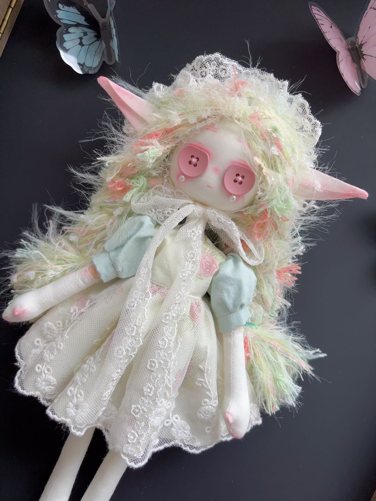 Handgefertigte Stoffkunstpuppe, 30 cm