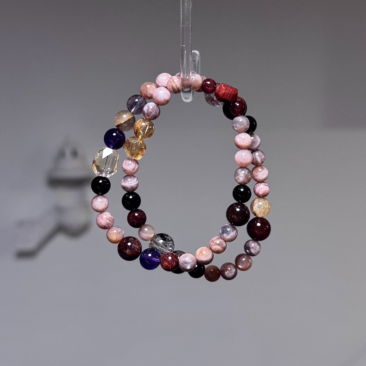 Black Gold Super Seven Three Strand Crystal Bracelet