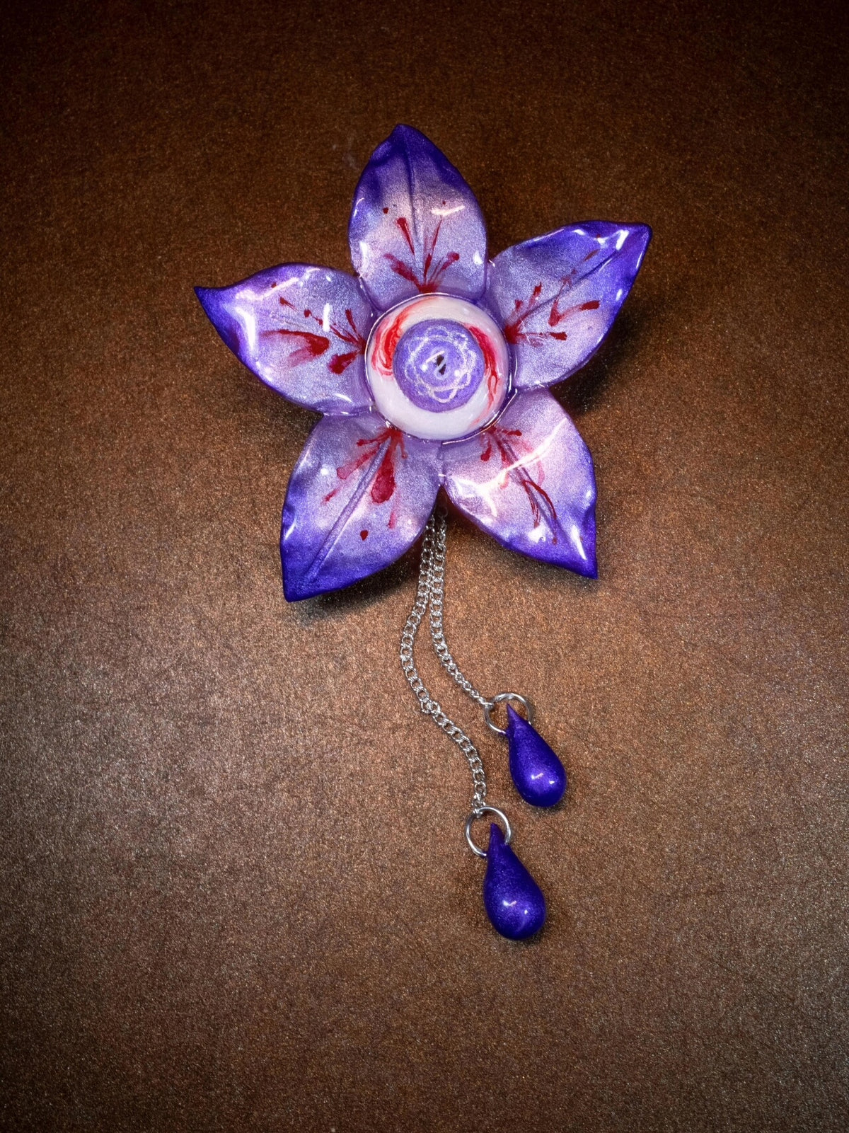 Grotesque Eyeball Flower Clay Brooch Necklace Earrings
