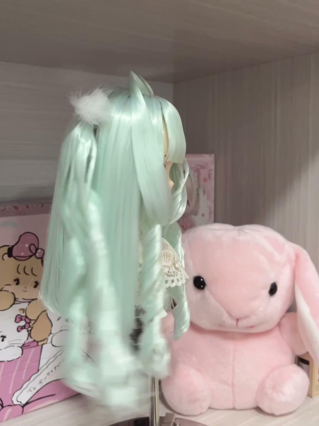 Mint Green Spiral Curl Doll Wig