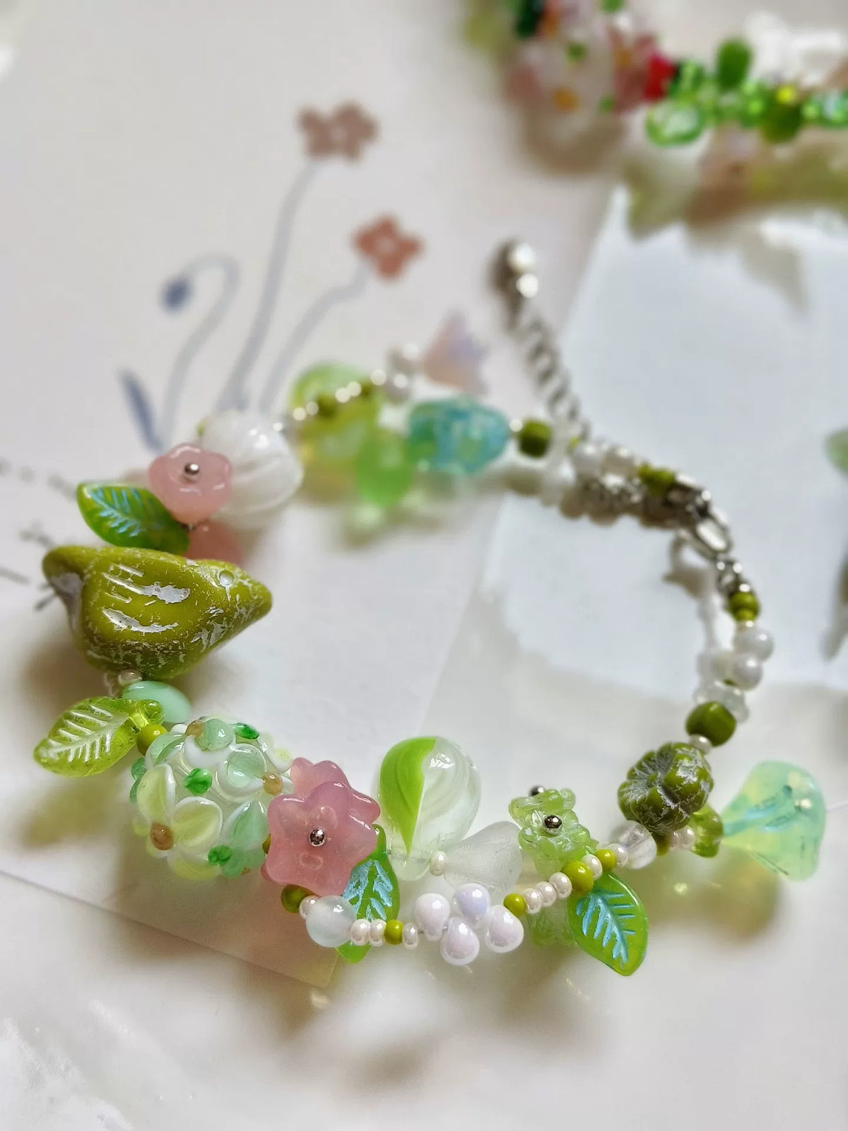 Böhmisches Glas Garten-Armband