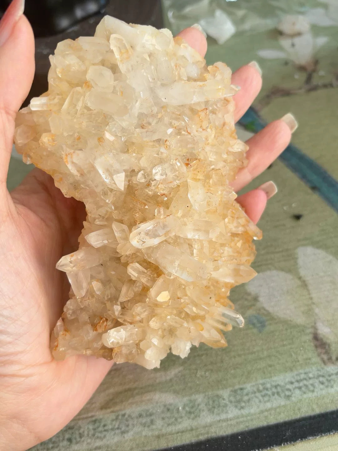 Citrine crystal bonsai i keramikskål