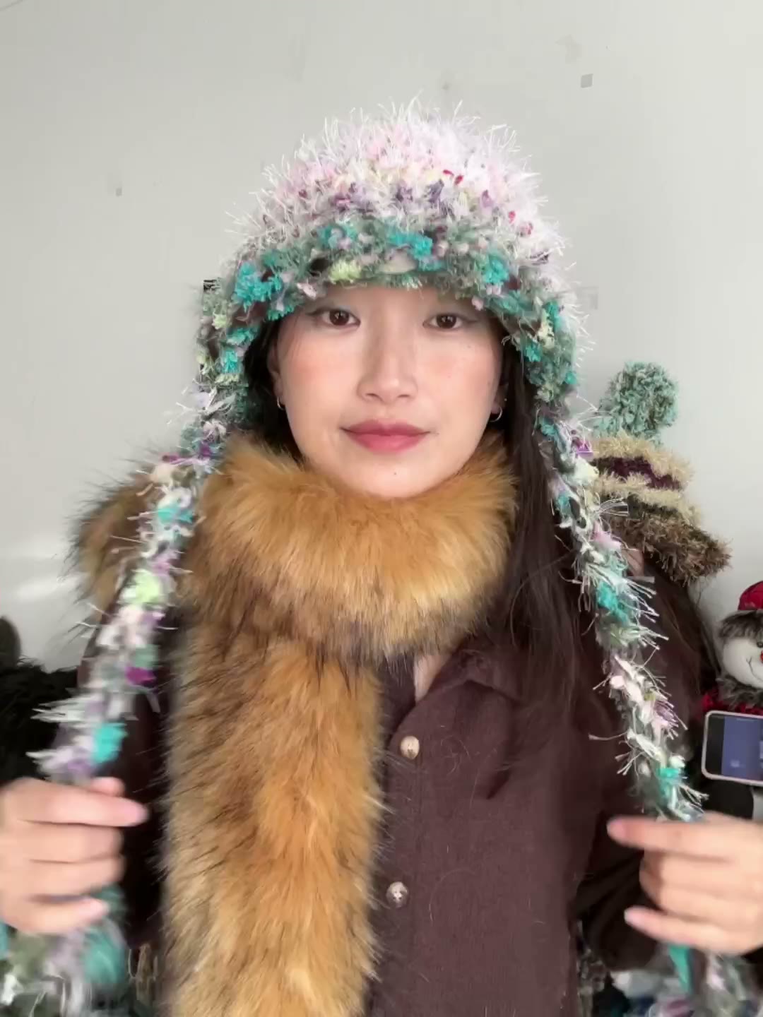Hand Crocheted Pastel Textured Yarn Hat