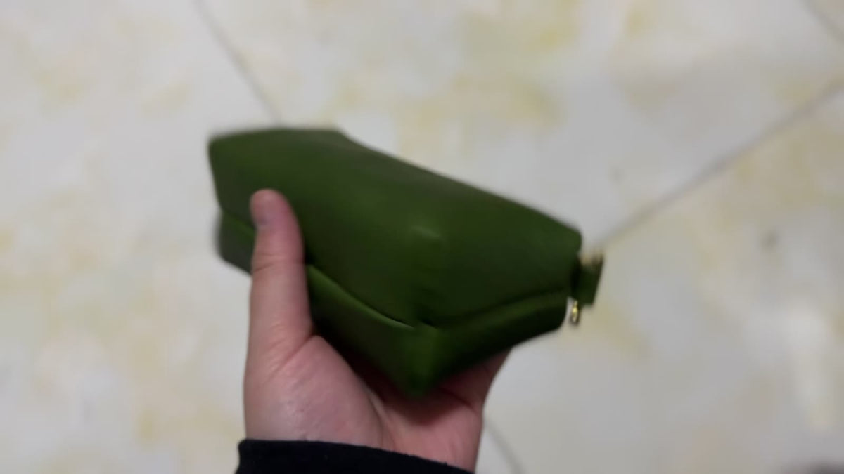 Äkta läder handhållen necessär organizer