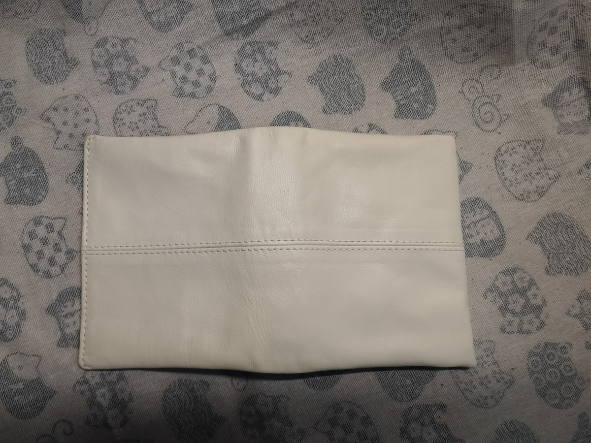 Cream White Goat Leather A7 Ring Binder Cover
