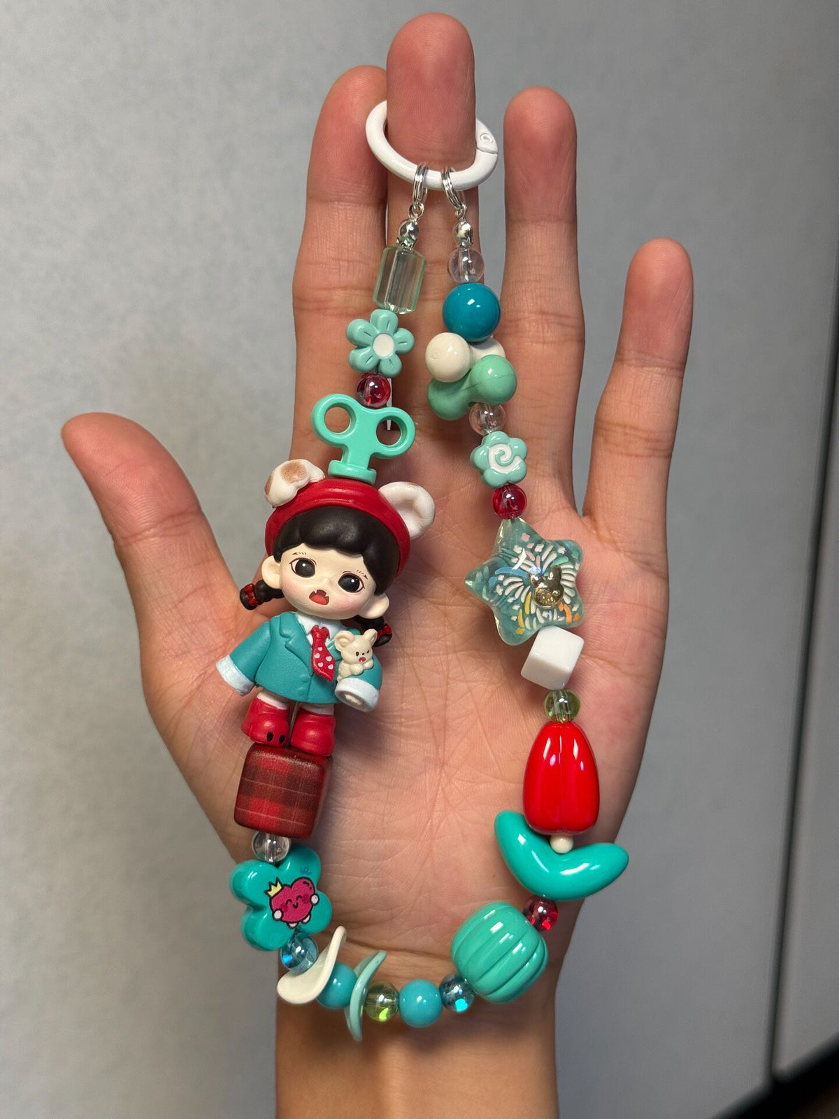 Handmade Doll Beaded Phone Charm Keychain