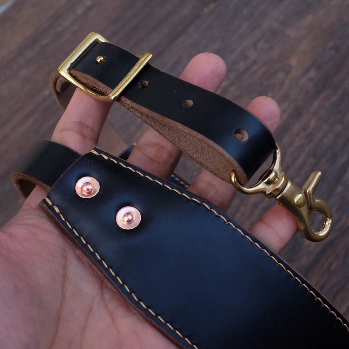 Horween Black Tea Core Leather Messenger Bag
