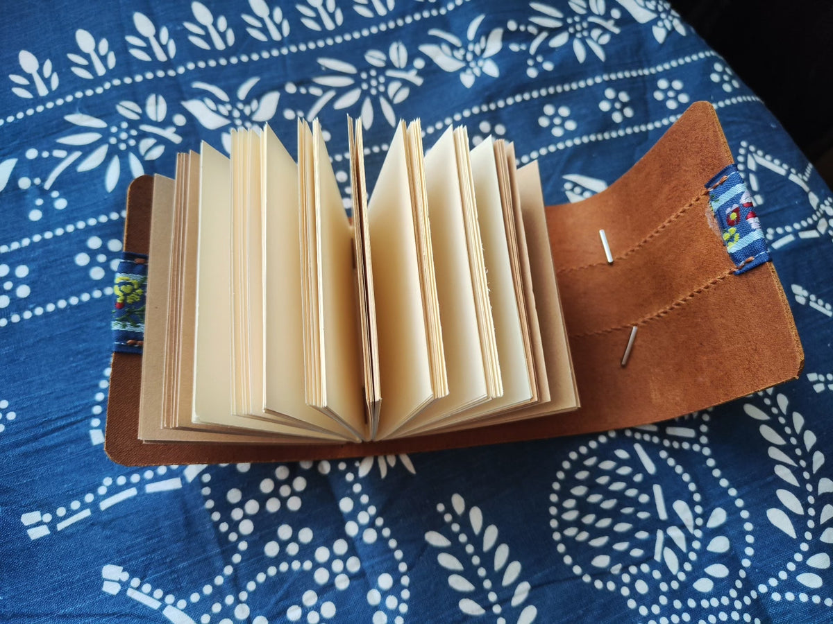 Embroidered Leather Notebook Journal