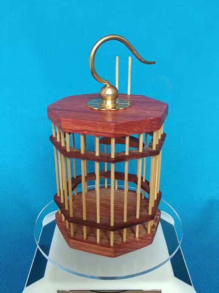 Red Rosewood Octagonal Cricket Cage Handheld