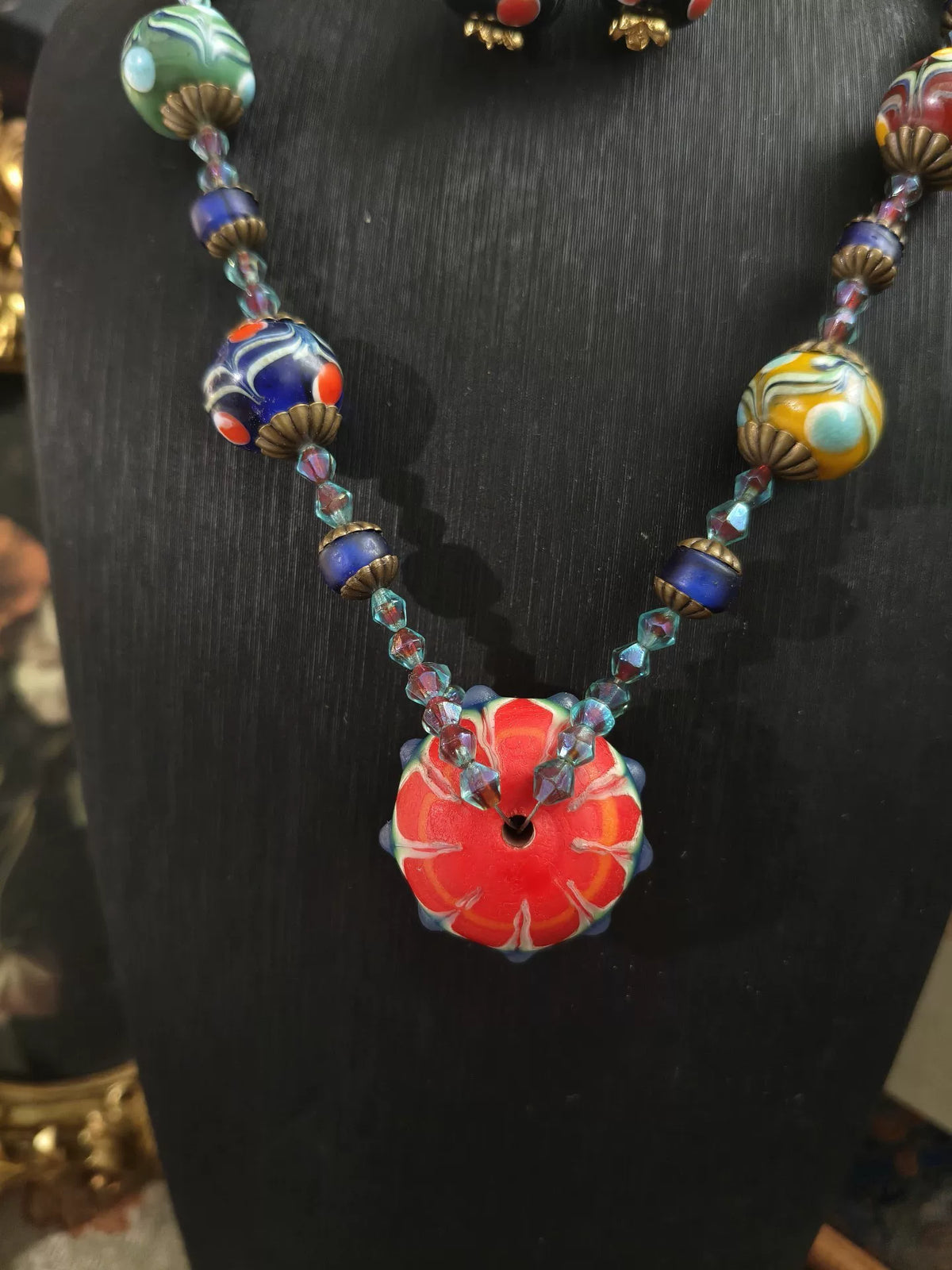 Set Collana e Orecchini in Vetro Artigianale Ping'an