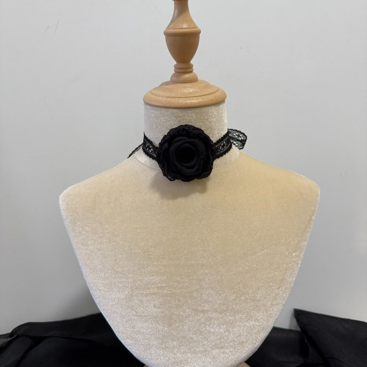 Handmade Black Rose Lace Choker