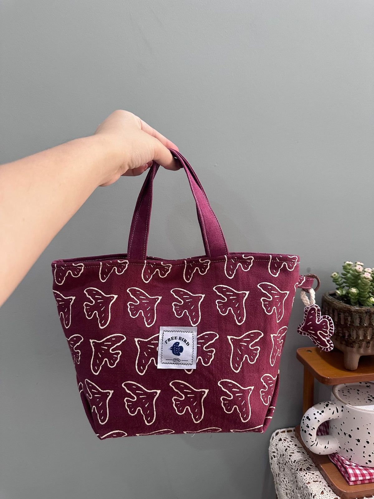 Handmade Vintage Bird Tote Bag