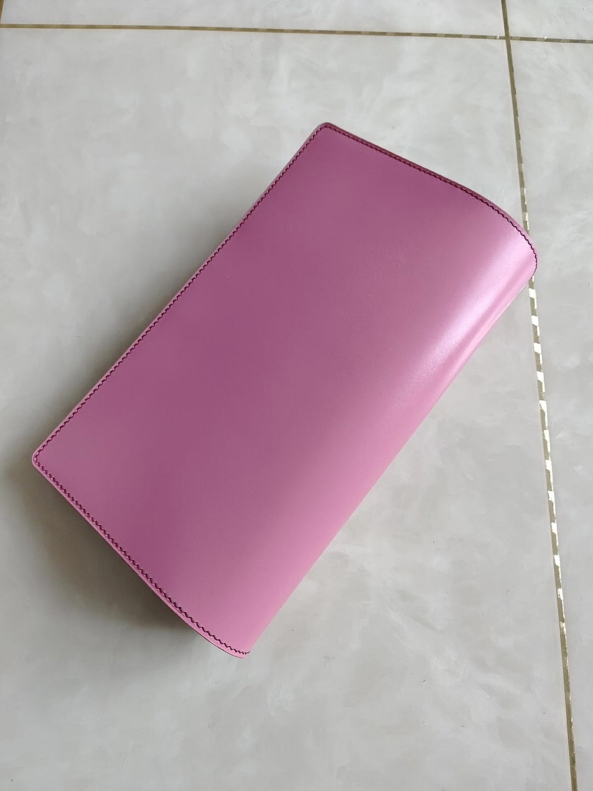A5 Slim Pink Leather Loose Leaf Notebook