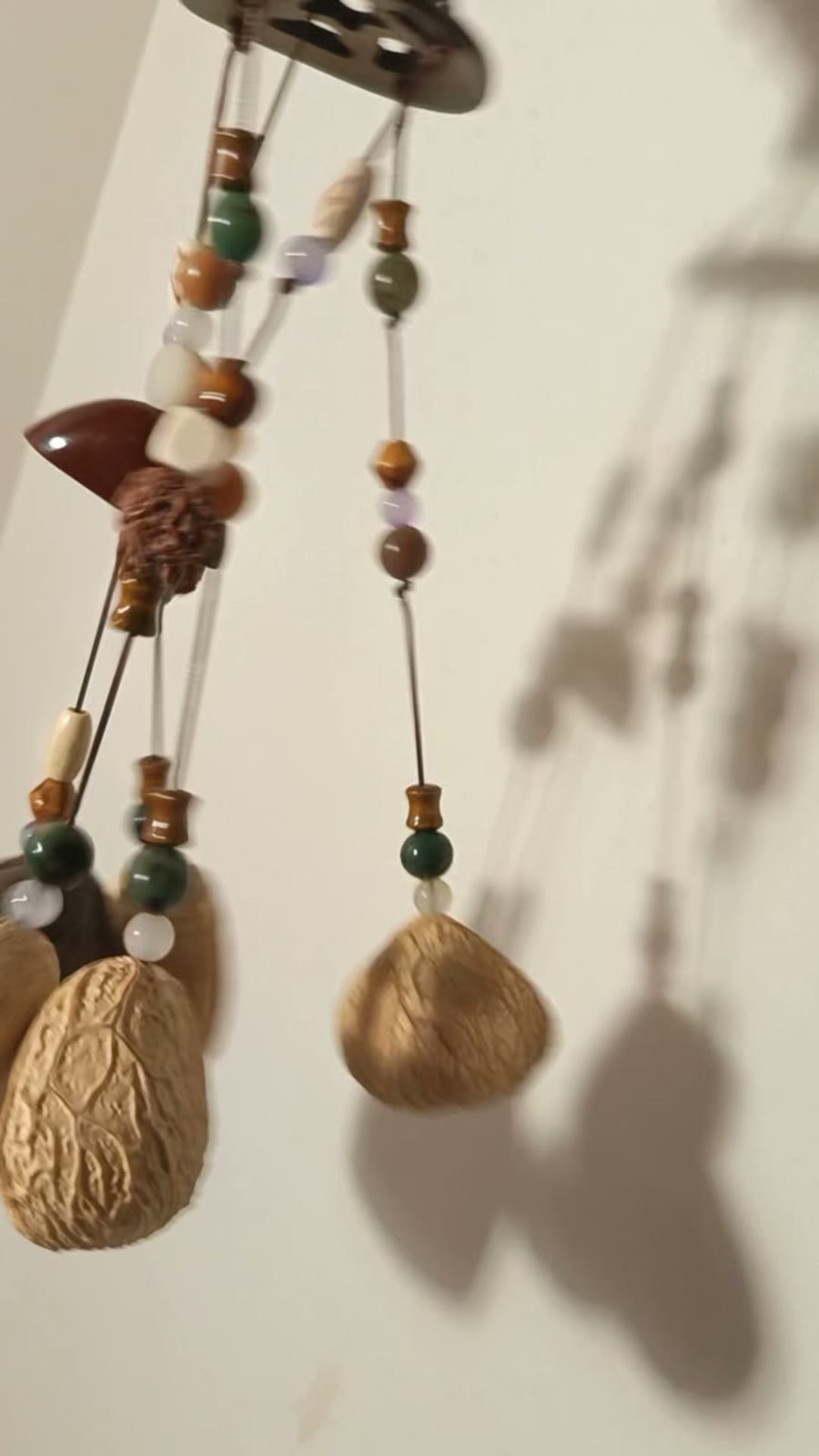 Handcrafted Shell Wind Chime with Natural Beads
