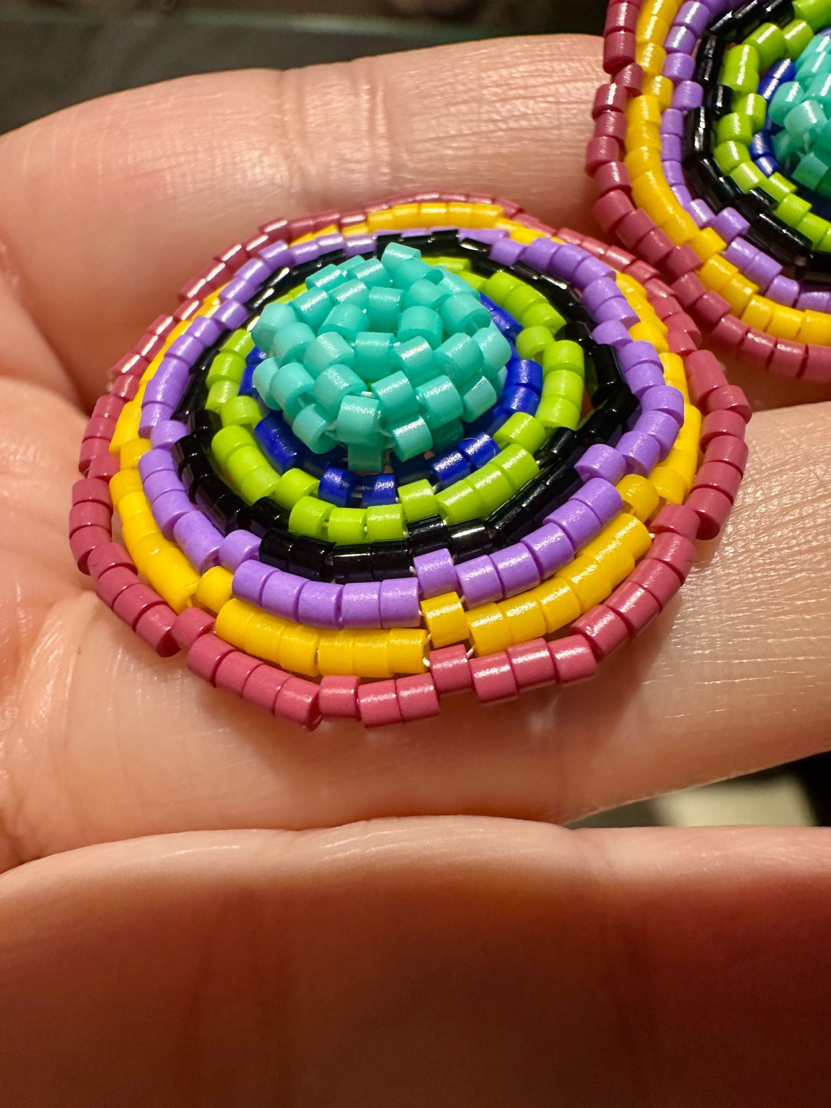 Handcrafted Miyuki Bead Tribal Stud Earrings
