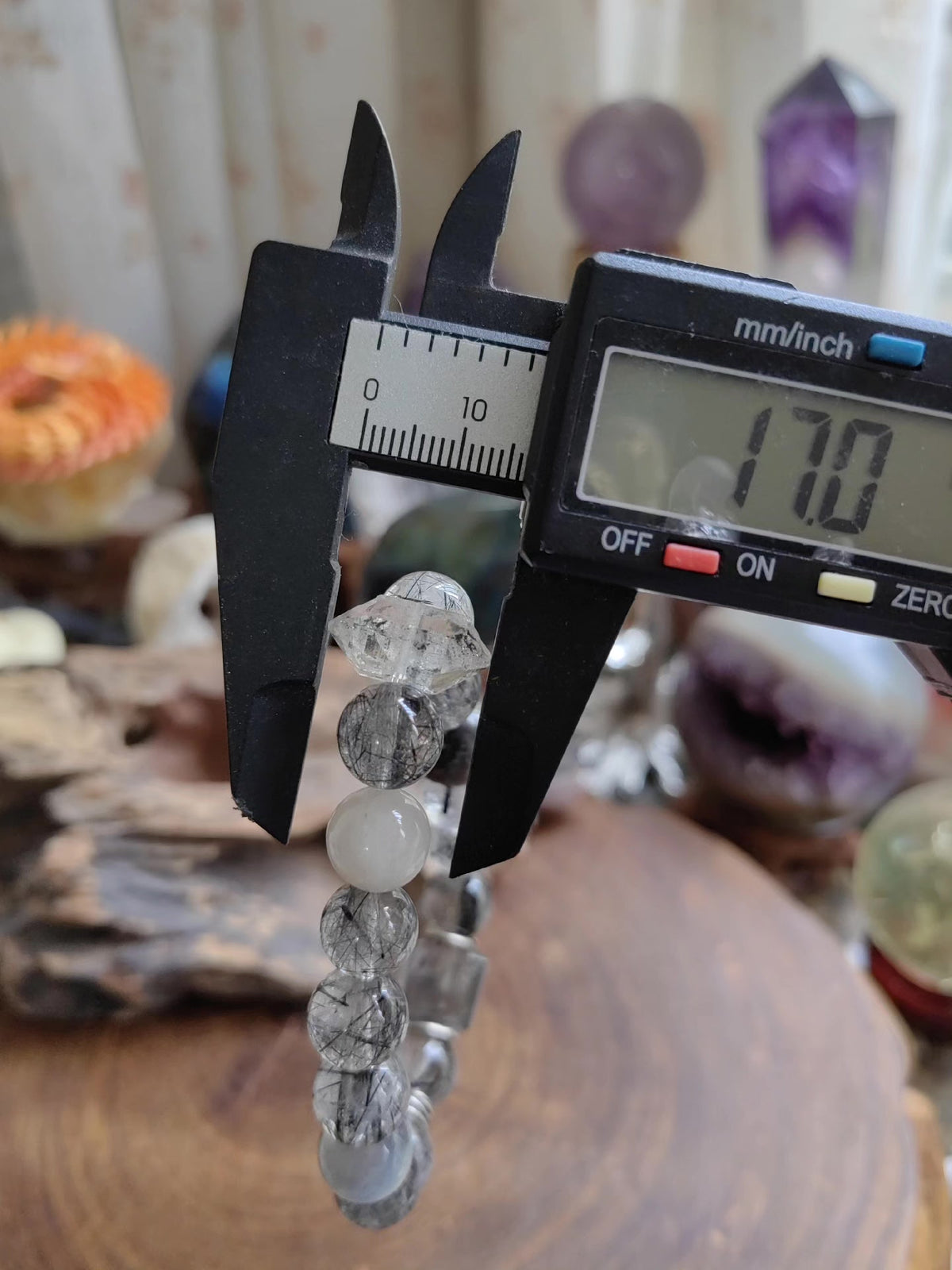 Black Rutilated Quartz Beaded Bracelet