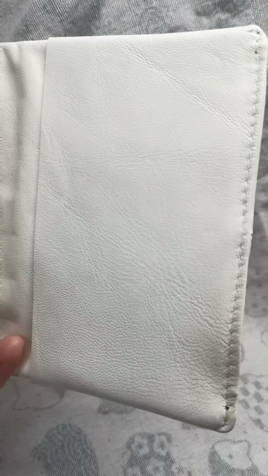Cream White Goat Leather A7 Ring Binder Cover