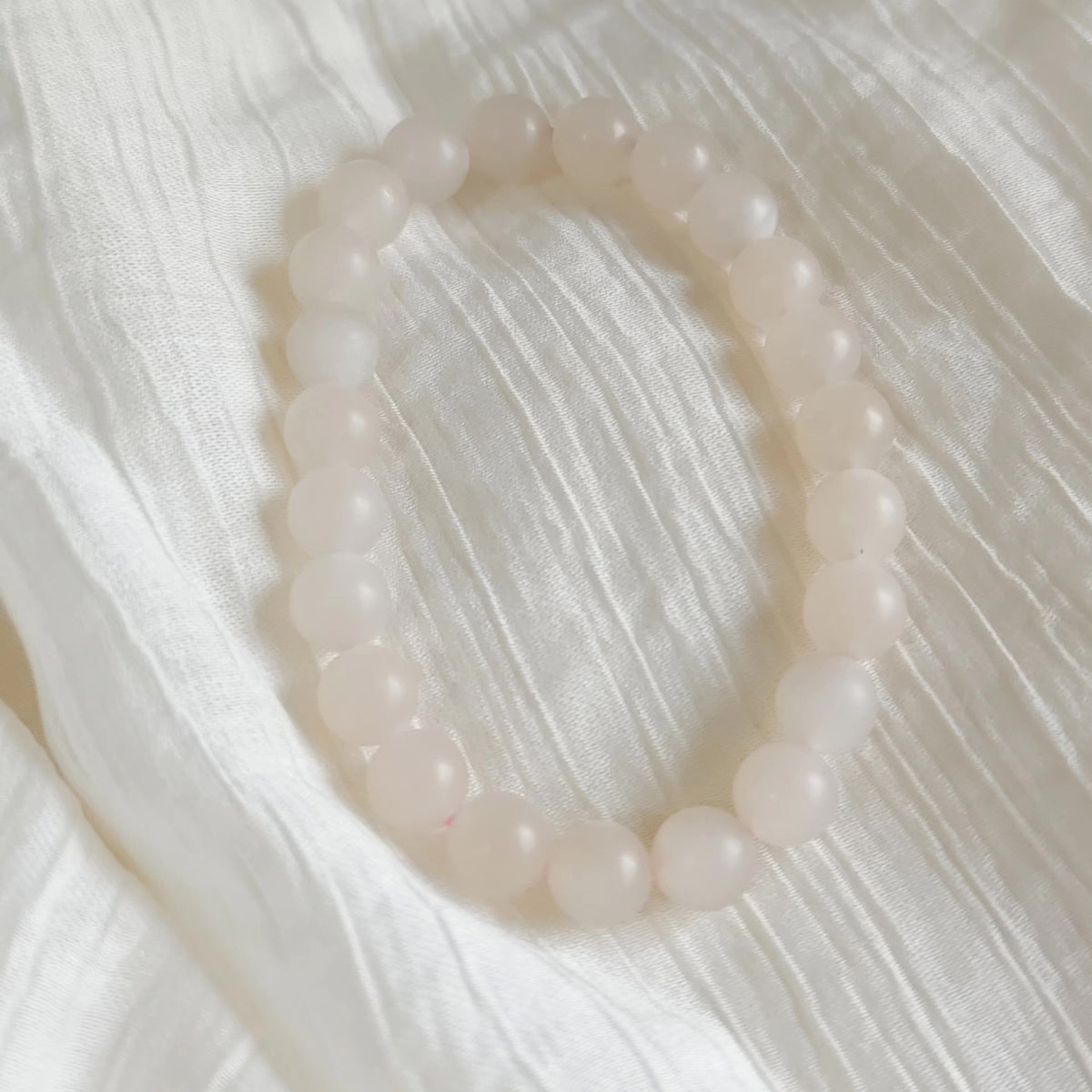 Hetian Jade Pink Round Bead Bracelet