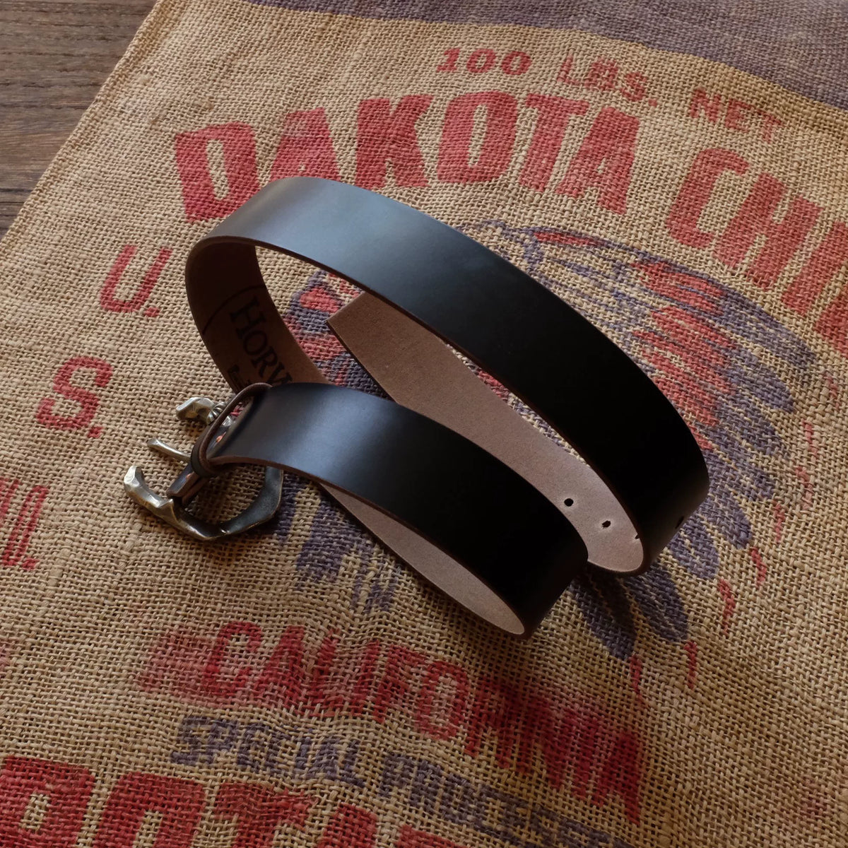 Handmade Horween Chromexcel Black Tea Core Leather Belt