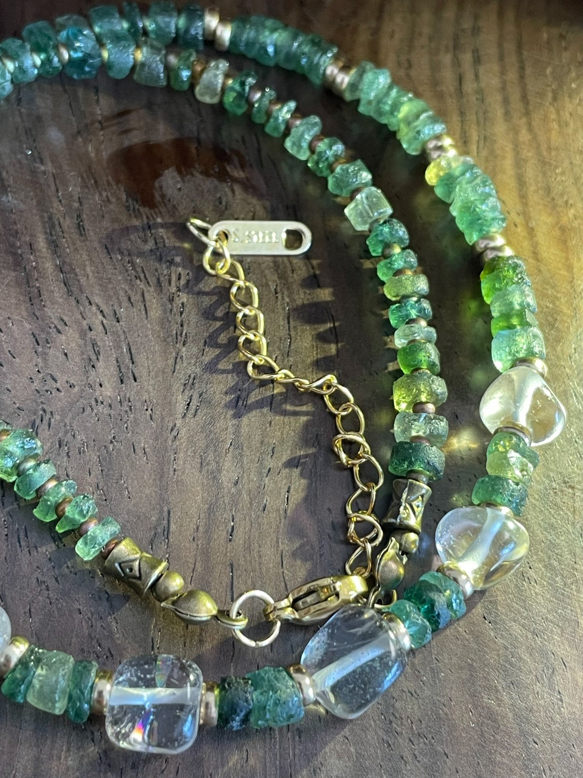 Roman Glass Necklace with Clear Glass Beads