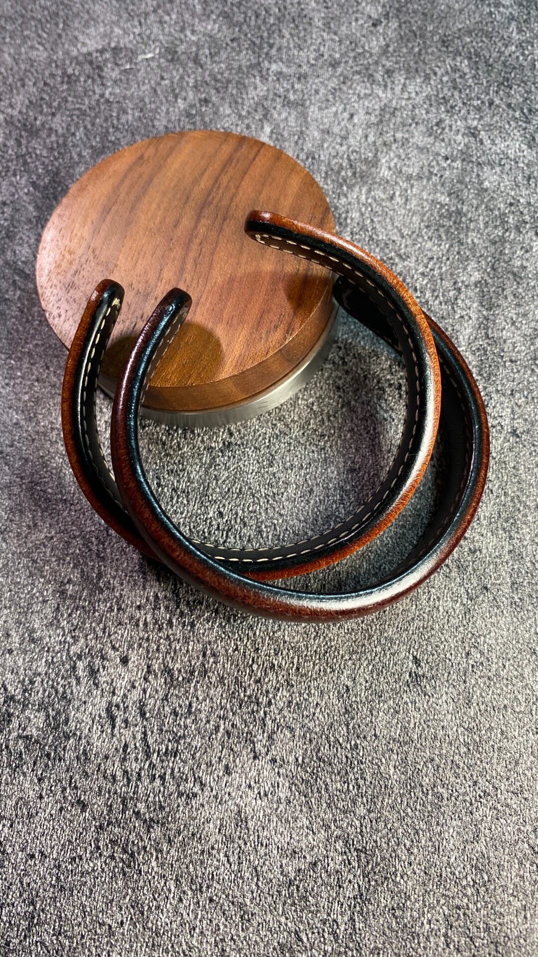 Vintage Leather Cuff Bracelet Vegetable Tanned