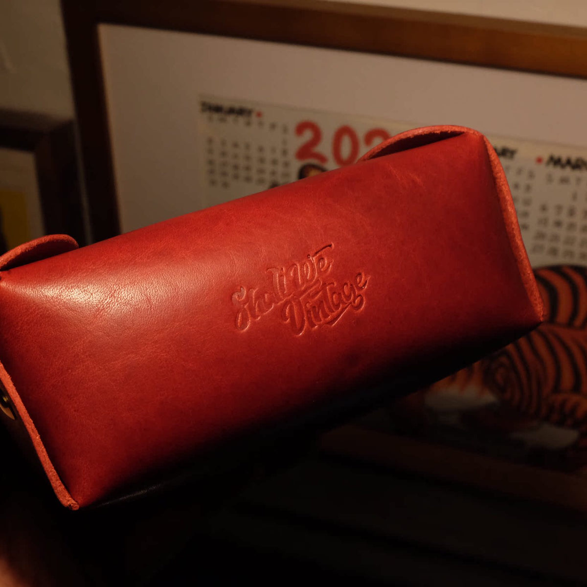 Horween Leather Tissue Box Cover