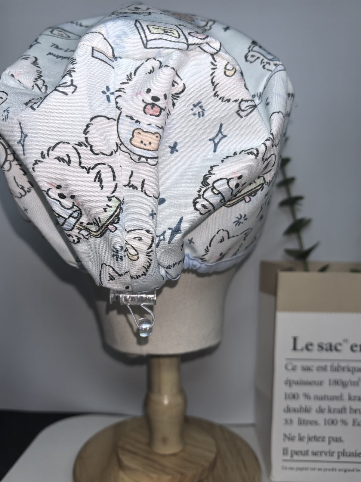 Surgical Cap Cotton Puppy Print